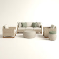 Outdoor Patio Lounge Set Built to Last, Handwoven All-Weather Wicker, Powder-Coated Aluminum, 5-Piece