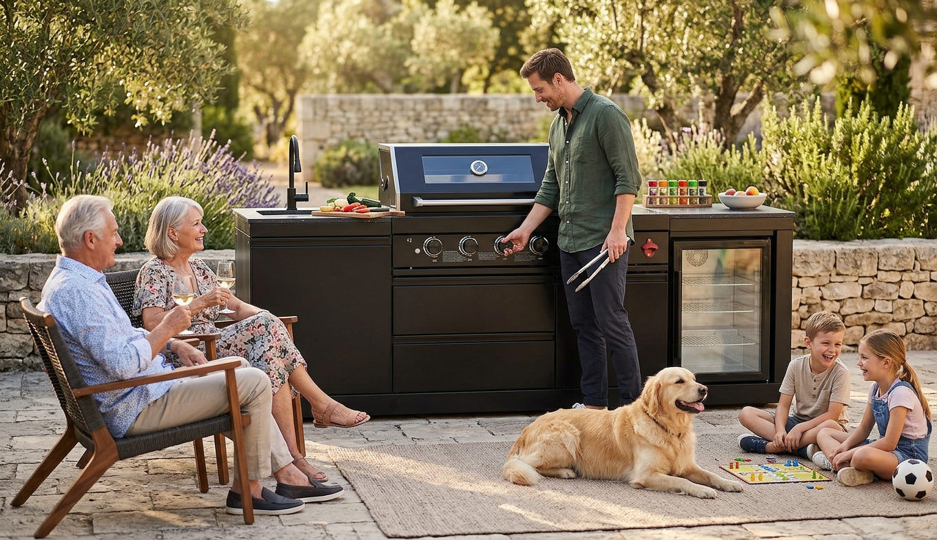 4-Burner 72000 BTU Deluxe Stainless Steel Propane Gas Outdoor Kitchen