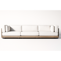 Modular Patio Lounge Set Built to Last Decades, Premium Teak Slats, Weather-Resistant Cushions, Corner Units