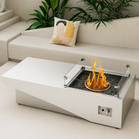 Linear Gas Fire Pit Built to Elevate Outdoor Spaces, Powder-Coated Aluminum, Stainless Steel Burner, Tempered Glass
