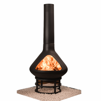 Chiminea Fire Pit Designed for Outdoor Entertaining, High-Draft Steel Construction, Ceramic Coating, Elevated Base