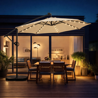 Cantilever Umbrella Built to Last, Solar LED Lighting, Aluminum Frame, Premium Outdoor Textiles