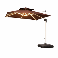 Cantilever Patio Umbrella Built to Last, Integrated LED Lighting, Powder-Coated Aluminum, Premium Fabric