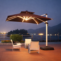 Cantilever Patio Umbrella Built to Last, Integrated LED Lighting, Powder-Coated Aluminum, Premium Fabric