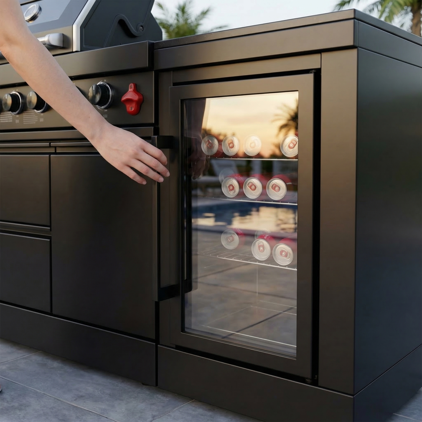 65-Inch 4-Burner Stainless Steel Propane Gas Outdoor Kitchen Barbecue Island Grill