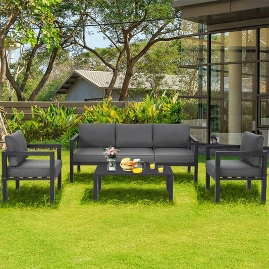 4-Piece Premium Outdoor Aluminum Furniture Set For Backyard & Poolside (SAK73532)