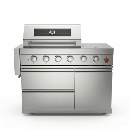 75300 BTU 6 Burners Deluxe Stainless Steel Gas Outdoor Kitchen Barbecue Island Grill