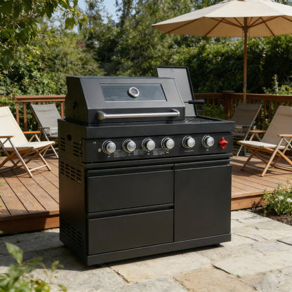 46-Inch 75300 BTU 6-Burners Deluxe Stainless Steel Gas Outdoor Kitchen Barbecue Grill