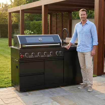 62.6 Inch 6-Burner Deluxe Stainless Steel Propane Gas Outdoor Kitchen Barbecue Island Grill