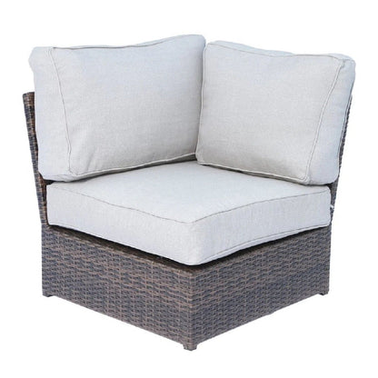 Patio Seating Set With Cushions And Fire Pit - Brown
