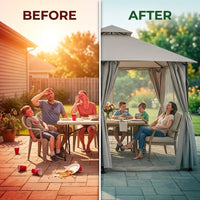 AuroraShade Marquis 12x12 Premium Canopy Gazebo — Before & After
