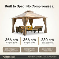 AuroraShade Marquis 12x12 Premium Canopy Gazebo — Results & Stats
