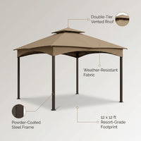 AuroraShade Marquis 12x12 Premium Canopy Gazebo — infographic