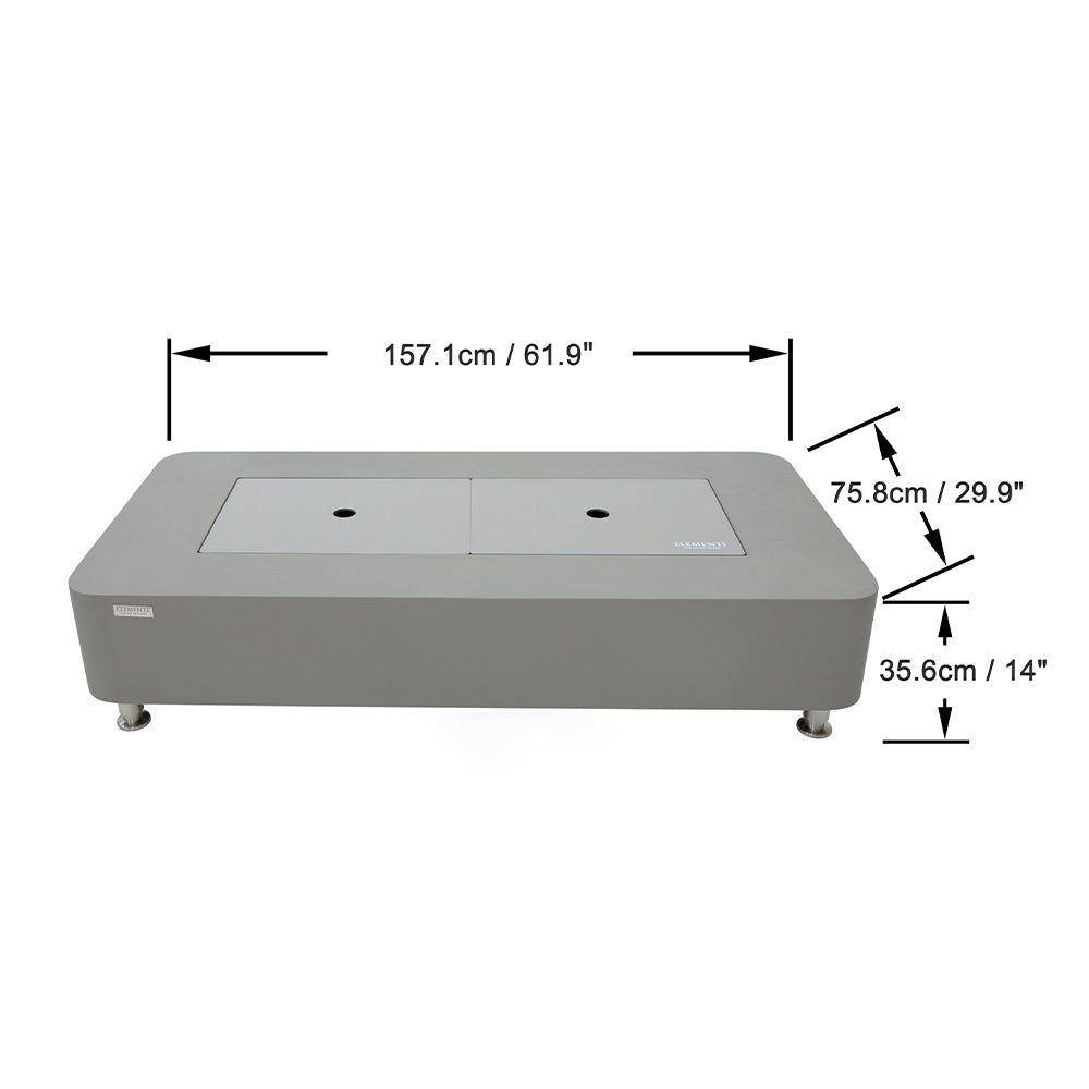 Elementi Sydney Ethanol Fire Pit 61.9 x 29.9 Inches
