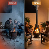 EmberCraft Nova Chiminea Fire Pit — Before & After