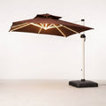 Cantilever Patio Umbrella Built to Last, Integrated LED Lighting, Powder-Coated Aluminum, Premium Fabric