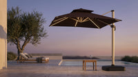 EmberVale LumenArc Cantilever Patio Umbrella — Lifestyle