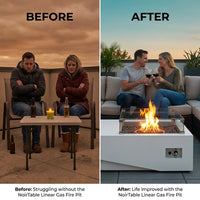 NoirTable Linear Gas Fire Pit — Before & After