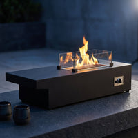 NoirTable Linear Gas Fire Pit — Studio Shot