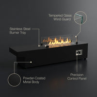 NoirTable Linear Gas Fire Pit — infographic