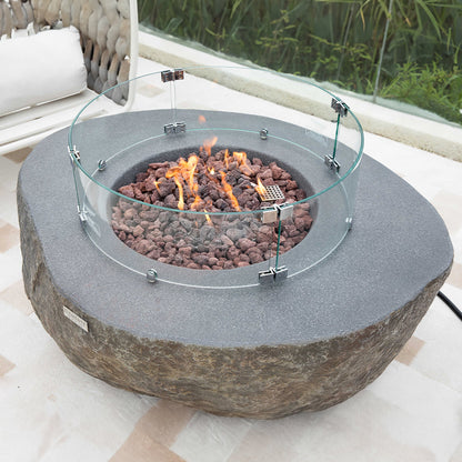 Outdoor Boulder Fire Pit Table - Select Fuel Type