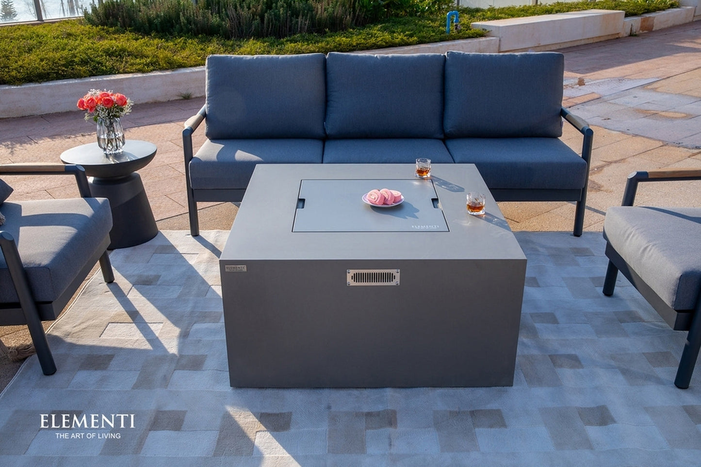 Elementi Rocky Propane Fire Pit, 43 x 43 Inches