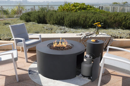 Sol Living Pacaya Propane Fire Pit Light Grey, 43 x 43 Inches