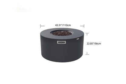 Sol Living Pacaya Propane Fire Pit Light Grey, 43 x 43 Inches