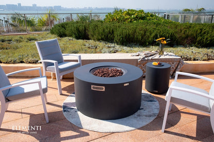 Sol Living Pacaya Propane Fire Pit Light Grey, 43 x 43 Inches