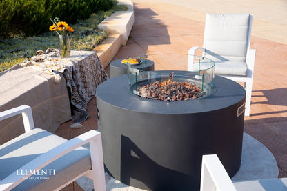 Sol Living Pacaya Propane Fire Pit Light Grey, 43 x 43 Inches