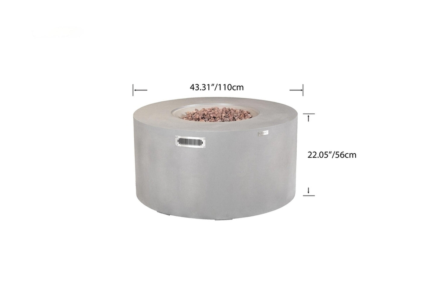 Sol Living Pacaya Propane Fire Pit Light Grey, 43 x 43 Inches