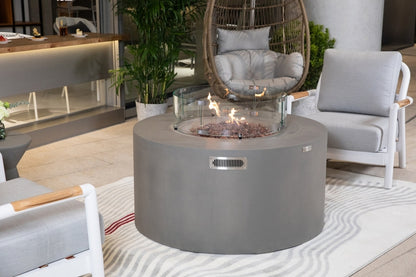 Sol Living Pacaya Propane Fire Pit Light Grey, 43 x 43 Inches