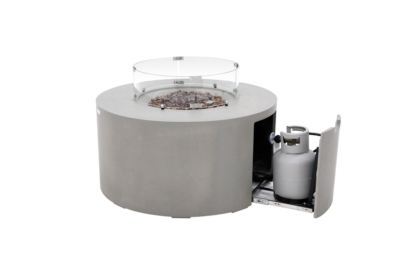 Sol Living Pacaya Propane Fire Pit Light Grey, 43 x 43 Inches