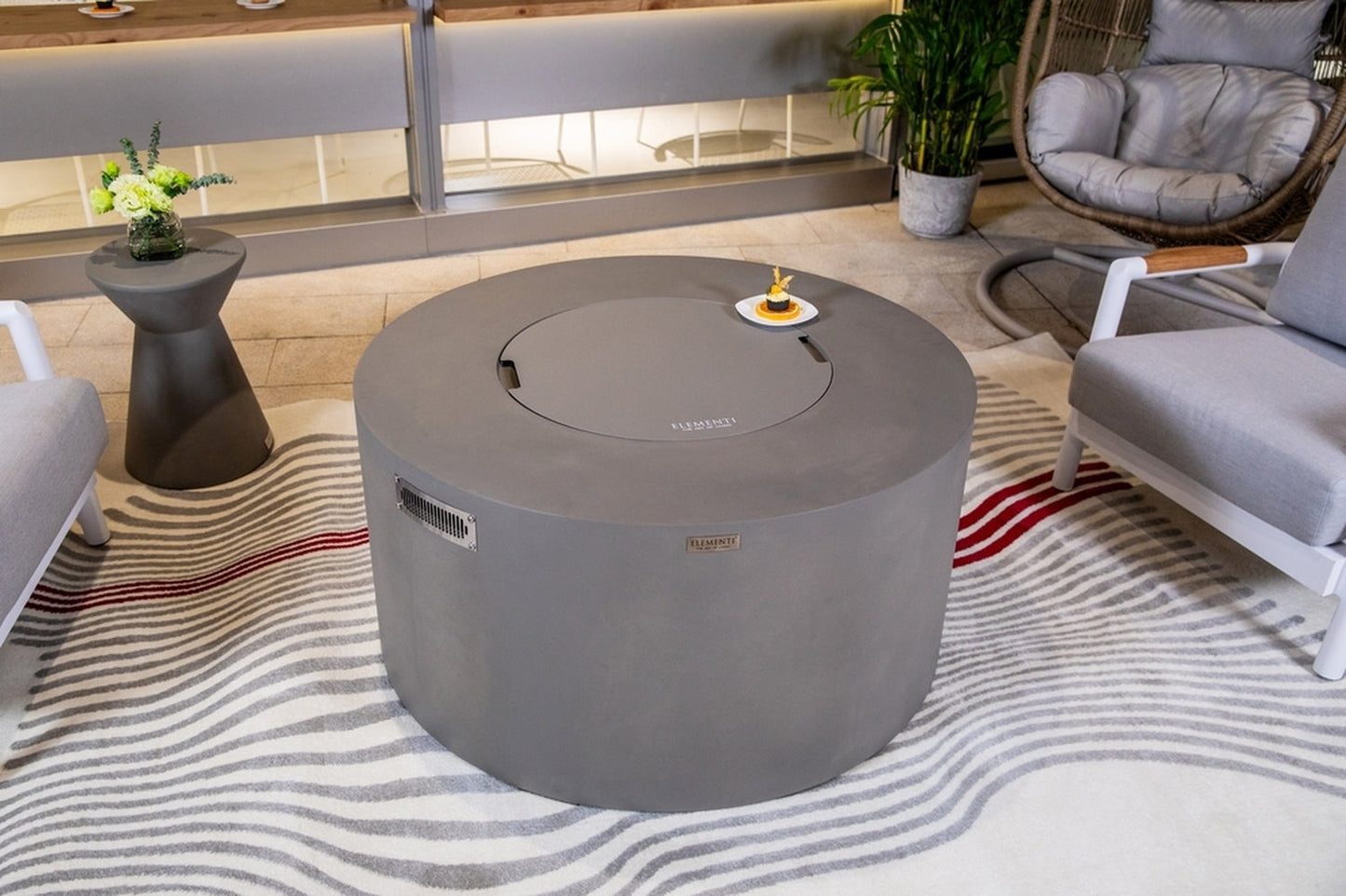 Sol Living Pacaya Propane Fire Pit Light Grey, 43 x 43 Inches