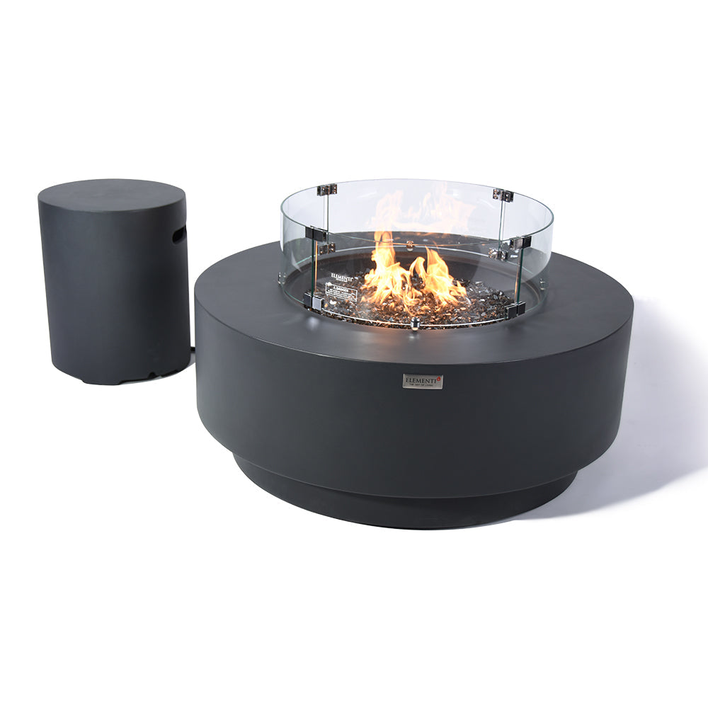 Nimes Outdoor Dark Grey Fire Pit Bowl - Select Fuel Type