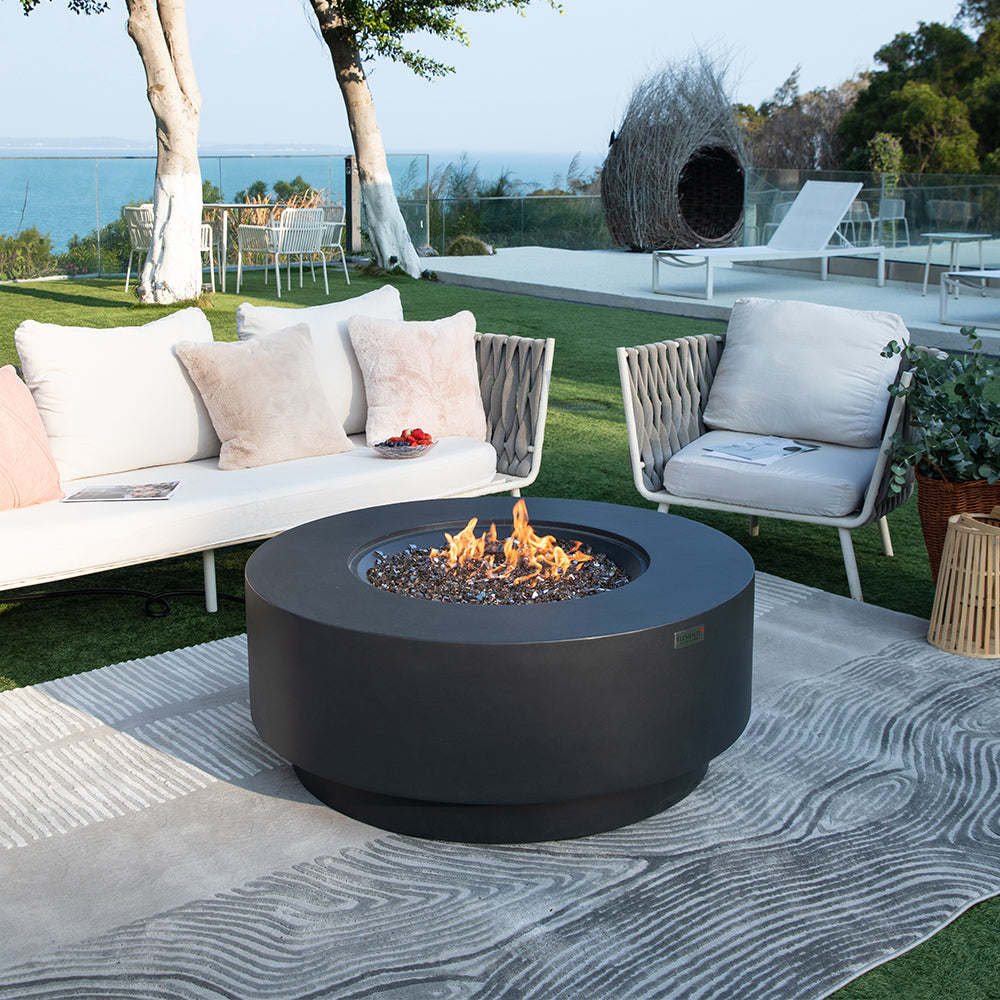 Nimes Outdoor Dark Grey Fire Pit Bowl - Select Fuel Type