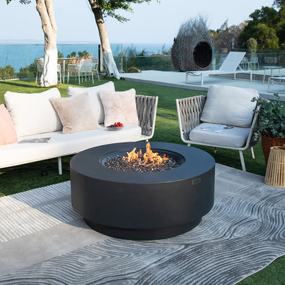 Nimes Outdoor Dark Grey Fire Pit Bowl - Select Fuel Type