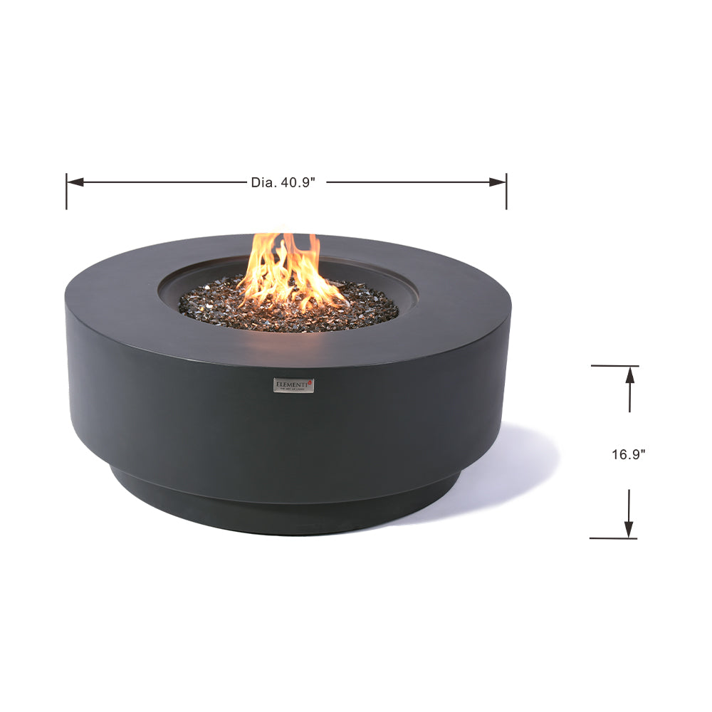 Nimes Outdoor Dark Grey Fire Pit Bowl - Select Fuel Type