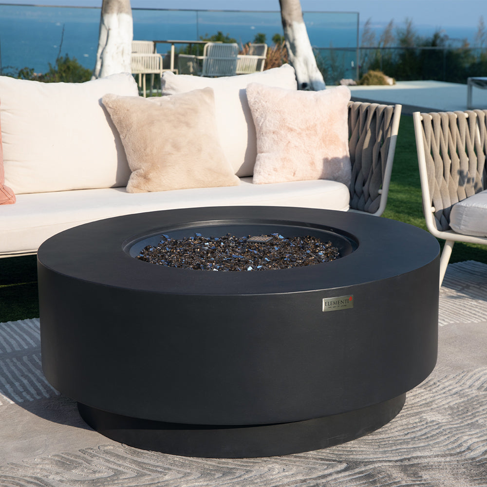 Nimes Outdoor Dark Grey Fire Pit Bowl - Select Fuel Type