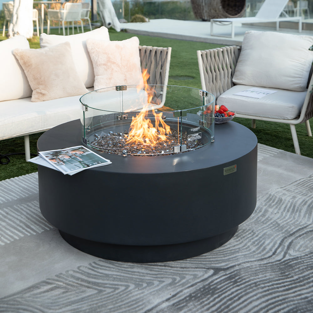 Nimes Outdoor Dark Grey Fire Pit Bowl - Select Fuel Type