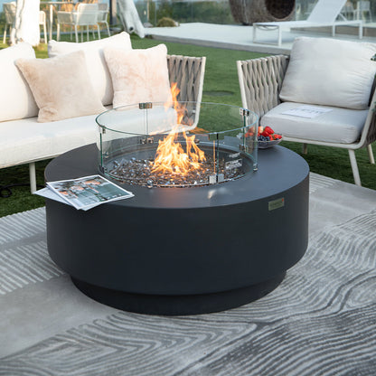 Nimes Outdoor Dark Grey Fire Pit Bowl - Select Fuel Type