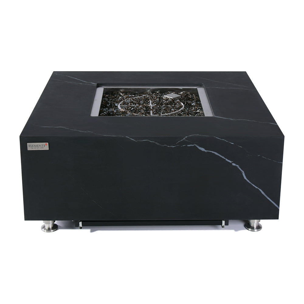 Sofia Outdoor Bulgaria Black Fire Pit Table - Select Fuel Type