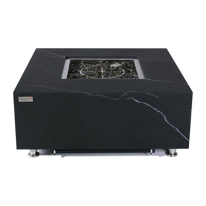Sofia Outdoor Bulgaria Black Fire Pit Table - Select Fuel Type