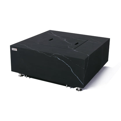 Sofia Outdoor Bulgaria Black Fire Pit Table - Select Fuel Type