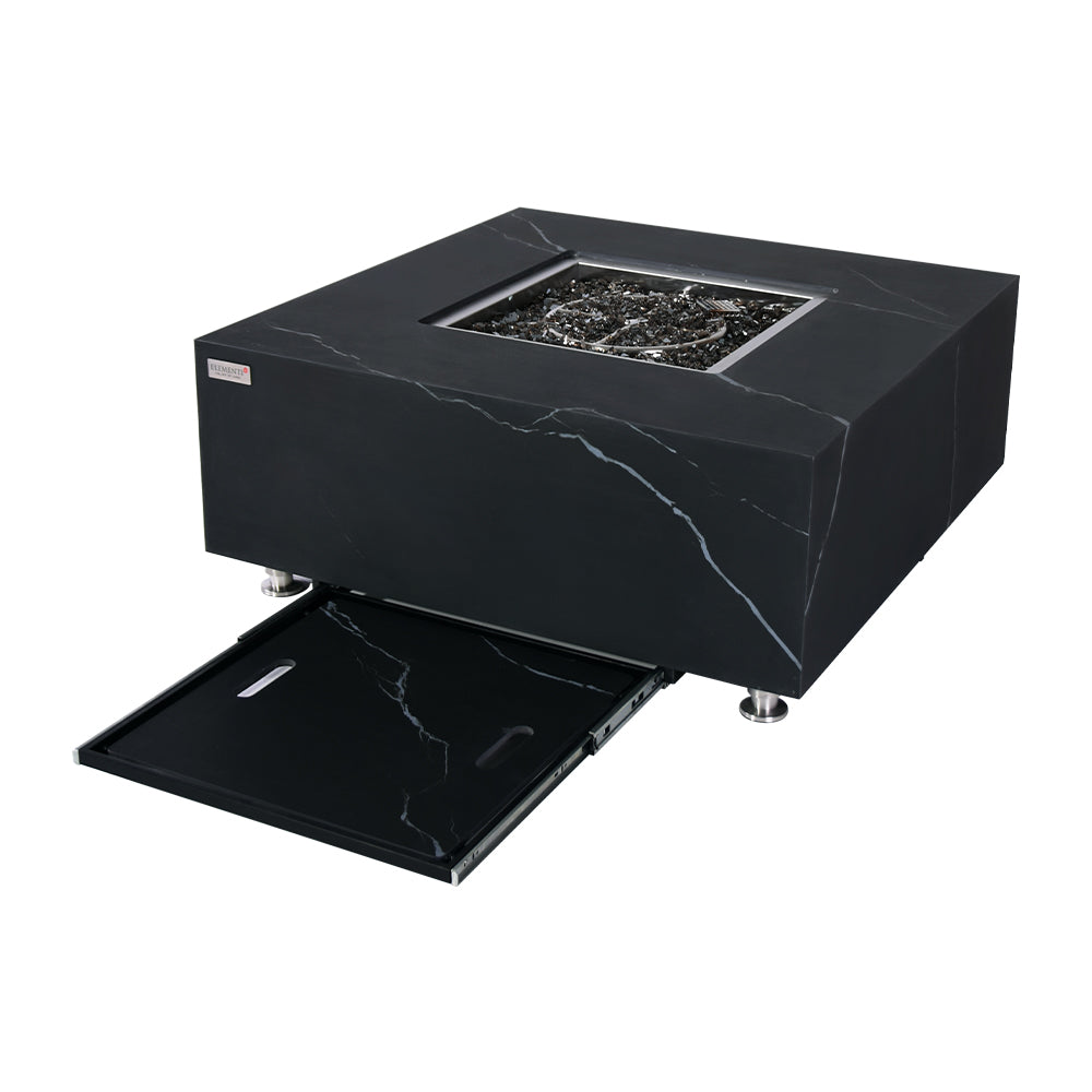 Sofia Outdoor Bulgaria Black Fire Pit Table - Select Fuel Type