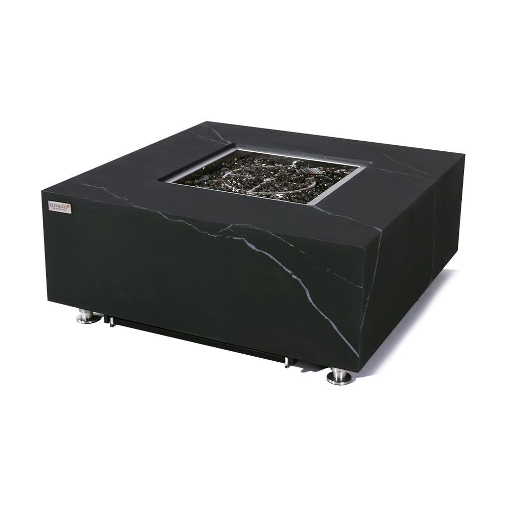 Sofia Outdoor Bulgaria Black Fire Pit Table - Select Fuel Type
