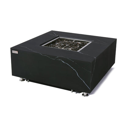 Sofia Outdoor Bulgaria Black Fire Pit Table - Select Fuel Type