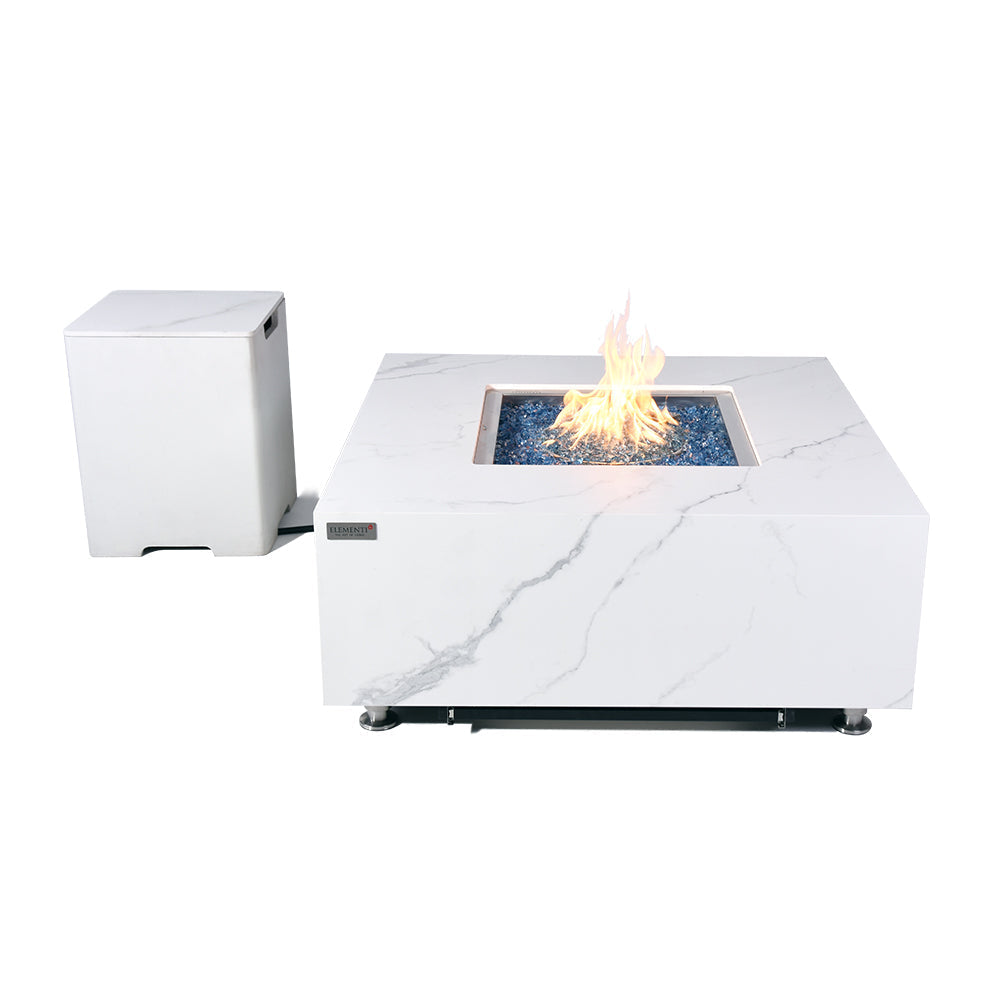 Bianco Outdoor Bianco White Fire Pit Table - Select Fuel Type
