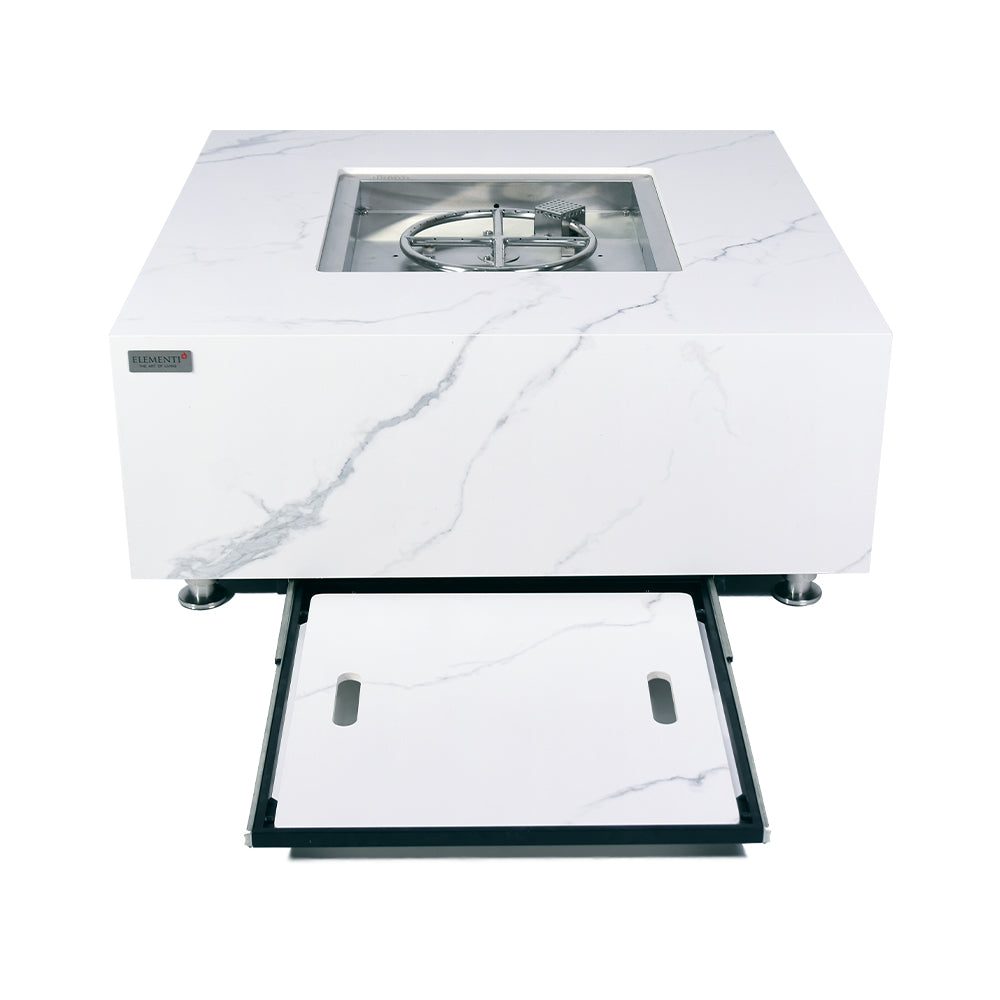 Bianco Outdoor Bianco White Fire Pit Table - Select Fuel Type