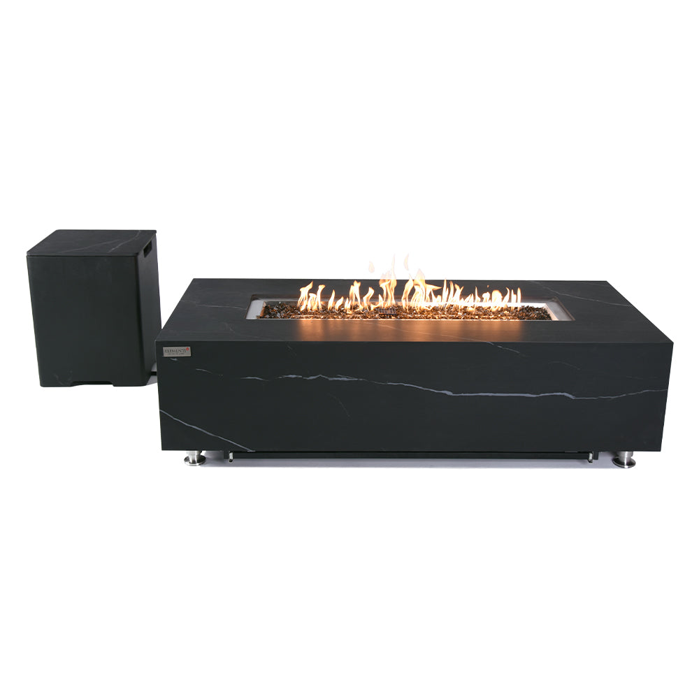 Varna Outdoor Bulgaria Black Fire Pit Table - Select Fuel Type
